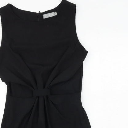 Love Womens Black Polyester A-Line Size M Round Neck Zip