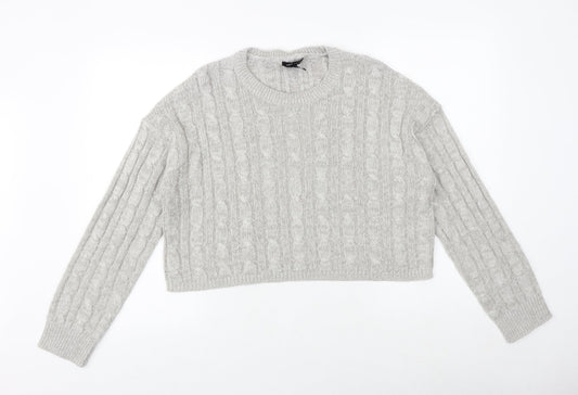 Womens UK Size L New Look Grey Pullover Jumper