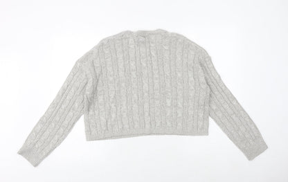 Womens UK Size L New Look Grey Pullover Jumper
