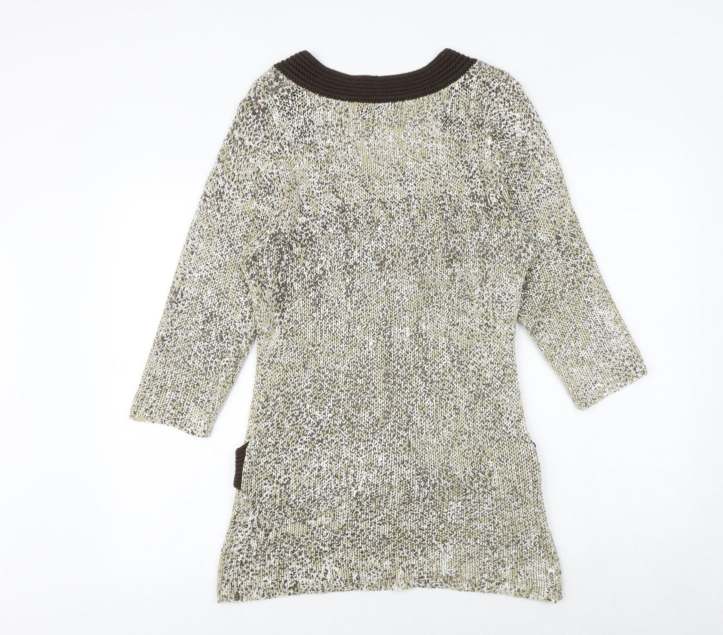 Just Elegance Womens Brown Round Neck Acrylic Pullover Jumper Size M