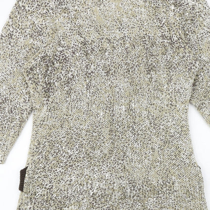 Just Elegance Womens Brown Round Neck Acrylic Pullover Jumper Size M