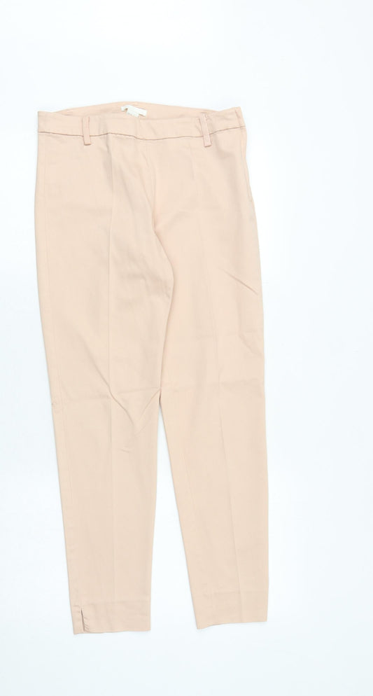 Womens UK Size 8 H&M Regular Fit Chino Pink Trousers