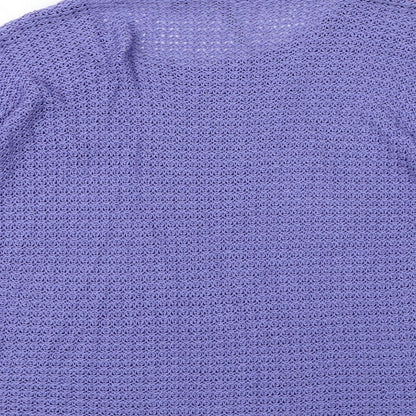 INTUITION Womens Purple Round Neck Acrylic Pullover Jumper Size 16