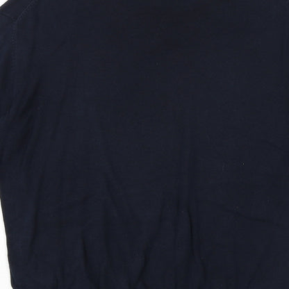 H&M Mens Blue Round Neck Cotton Pullover Jumper Size M Long Sleeve