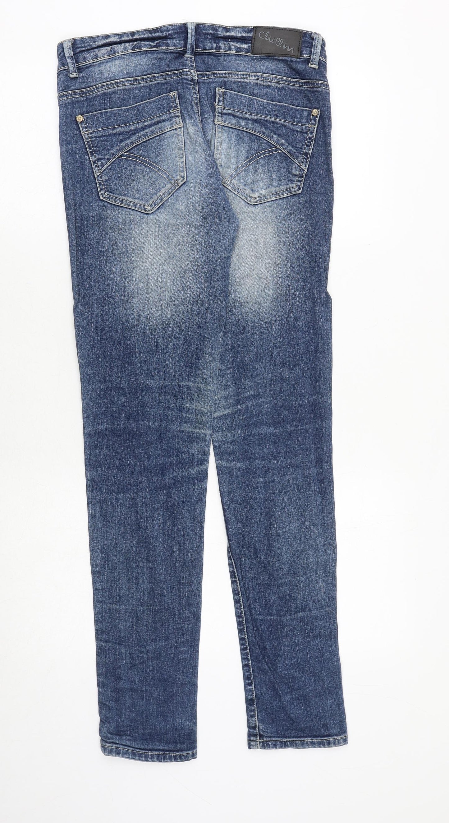 slivillim Womens Blue Cotton Skinny Jeans Size 8 Regular Zip