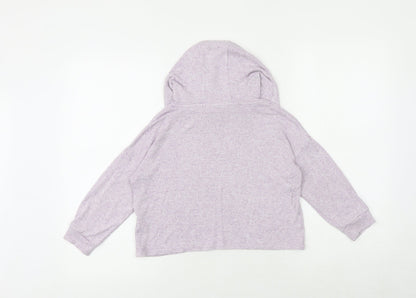 Marks and Spencer Girls Purple Viscose Pullover Hoodie Size 6-7 Years Pullover