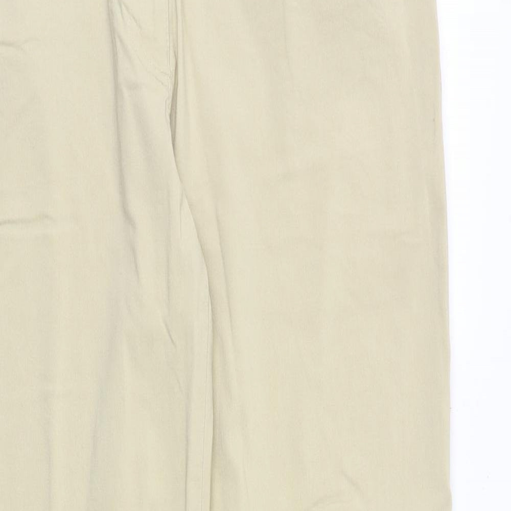 Yessica Womens Beige Polyester Trousers Size 16 Regular Zip