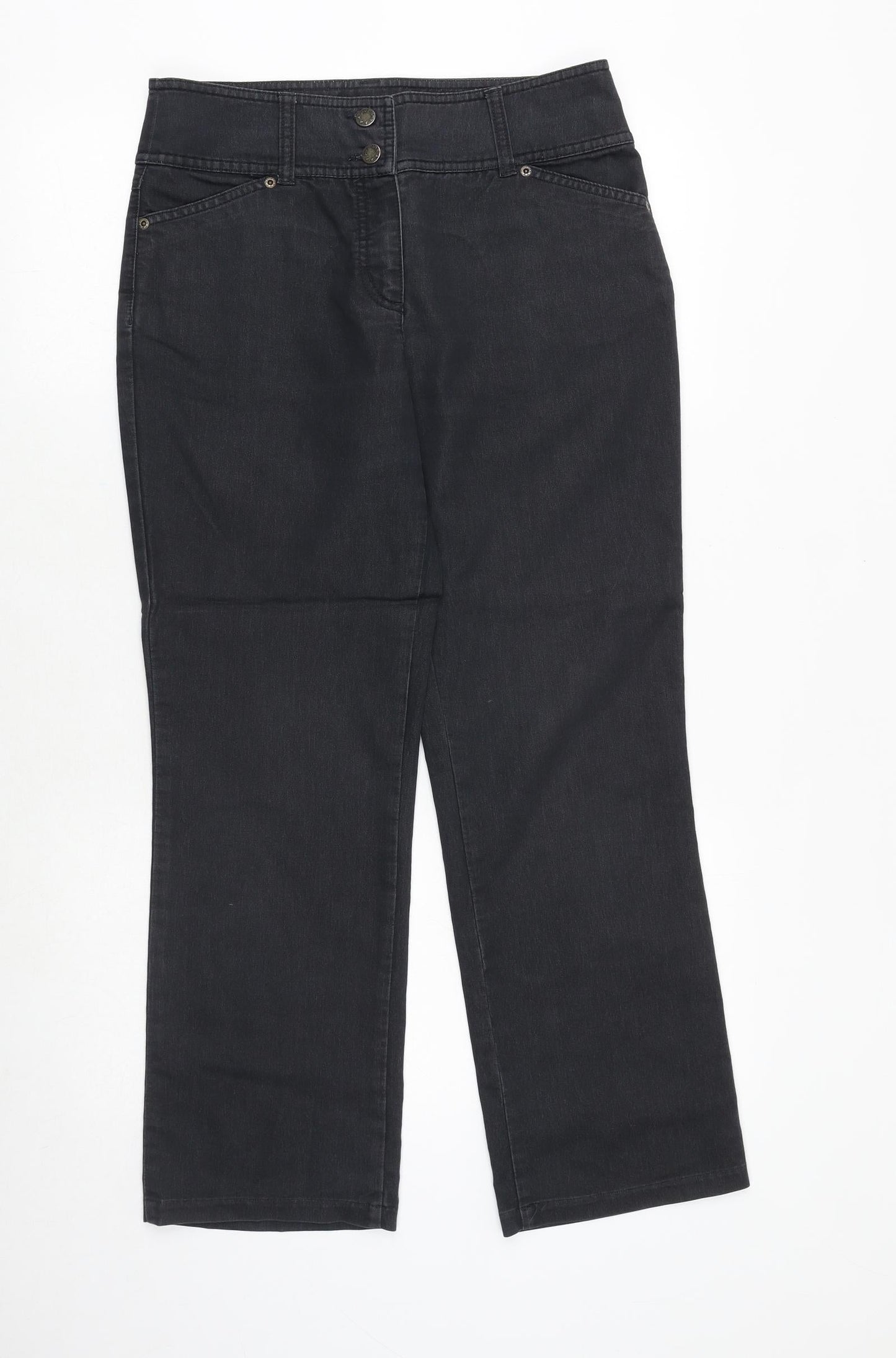 Womens UK Size 10 Marks and Spencer Regular Fit Straight Black Jeans