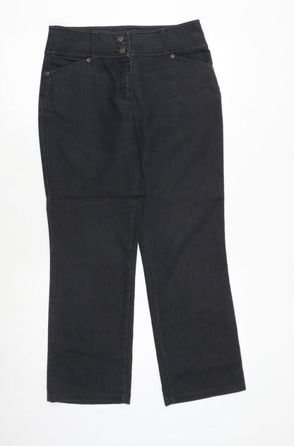 Womens UK Size 10 Marks and Spencer Regular Fit Straight Black Jeans