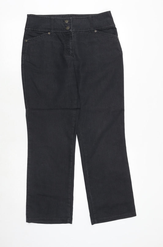Womens UK Size 10 Marks and Spencer Regular Fit Straight Black Jeans