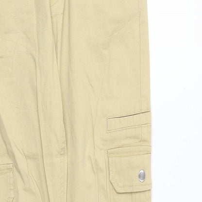 Cropp Womens Beige Polyester Cargo Trousers Size L Regular Zip