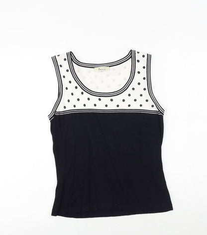 Womens UK Size S Precis Black Basic Tank