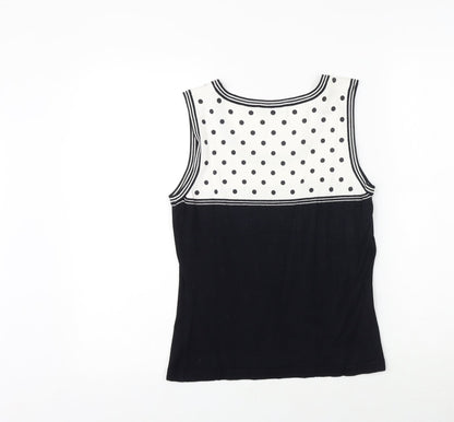 Womens UK Size S Precis Black Basic Tank