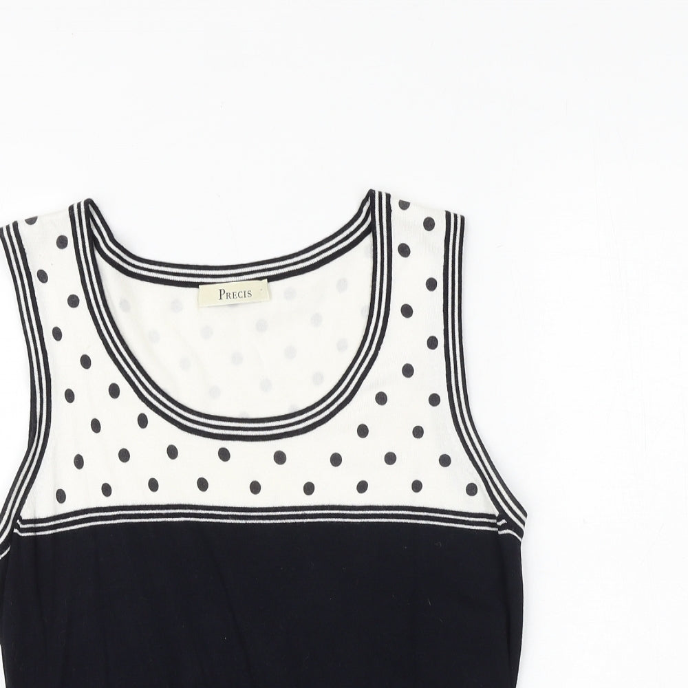 Womens UK Size S Precis Black Basic Tank