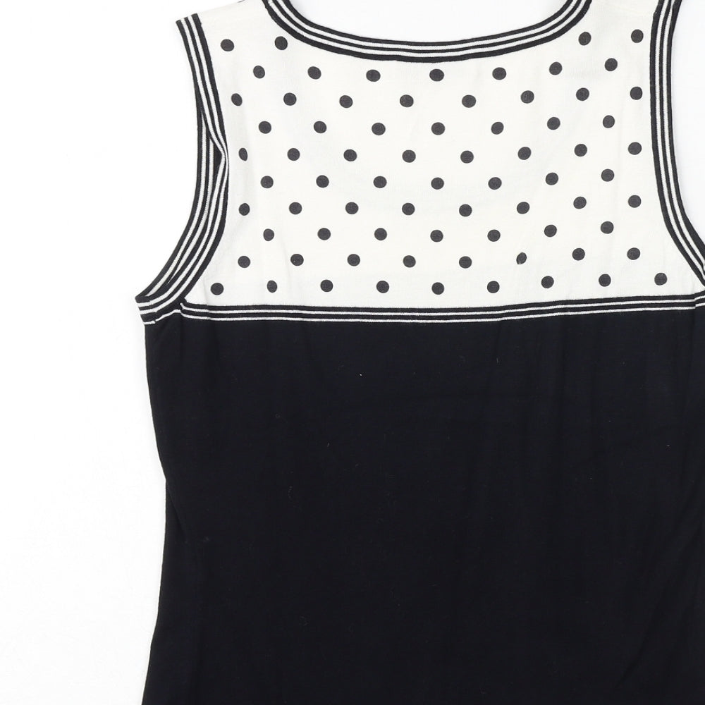 Womens UK Size S Precis Black Basic Tank