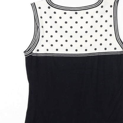 Womens UK Size S Precis Black Basic Tank