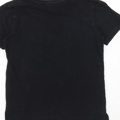 NEXT Boys Black 100% Cotton Basic T-Shirt Size 7 Years Round Neck Pullover - VIP