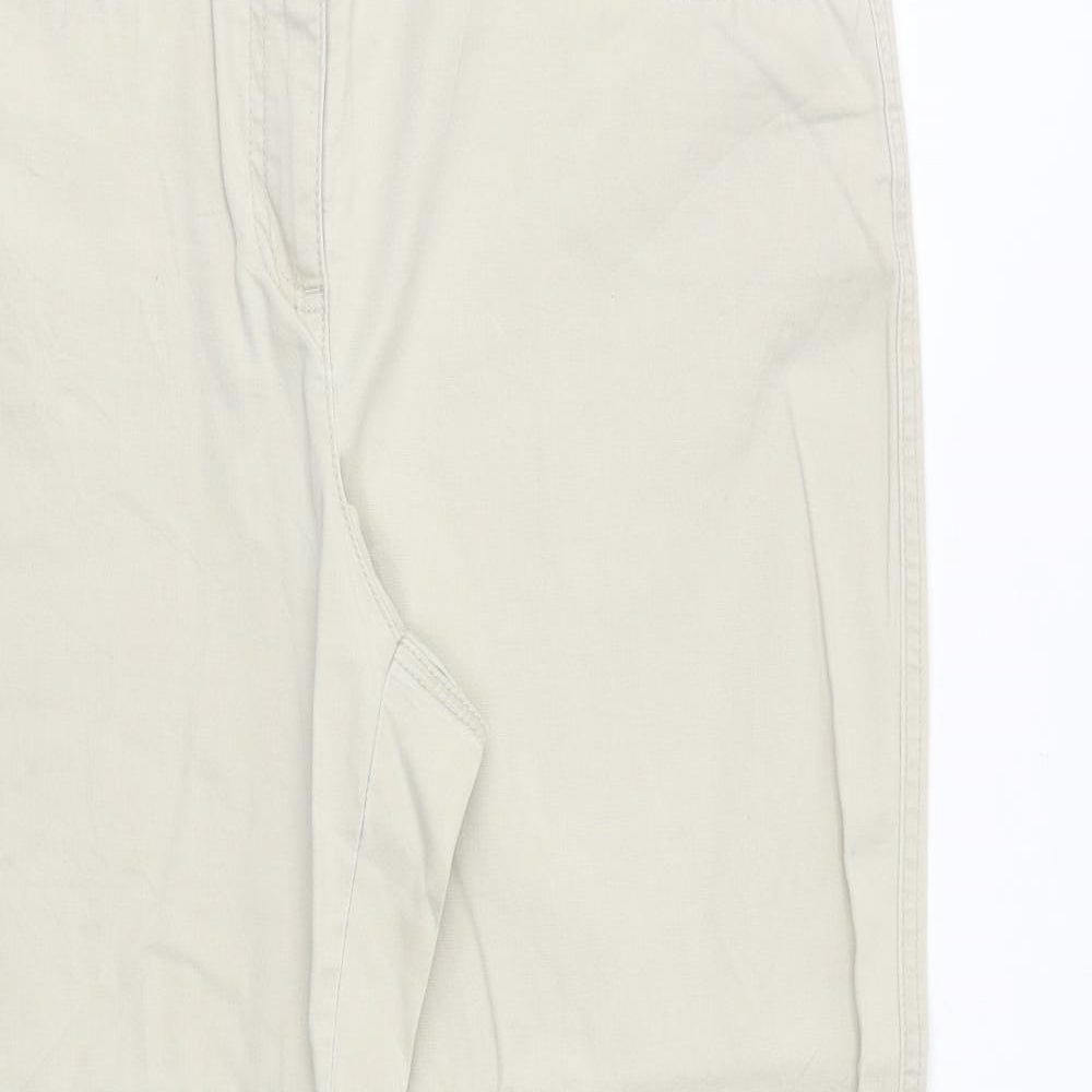 Womens UK Size 34 in Cecil Regular Fit Cropped Beige Trousers