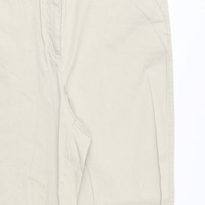 Womens UK Size 34 in Cecil Regular Fit Cropped Beige Trousers