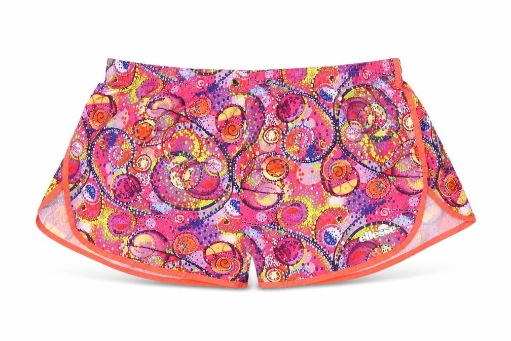 Ellesse Womens Pink Geometric Polyester Sweat Shorts Size 12 Regular Pull On