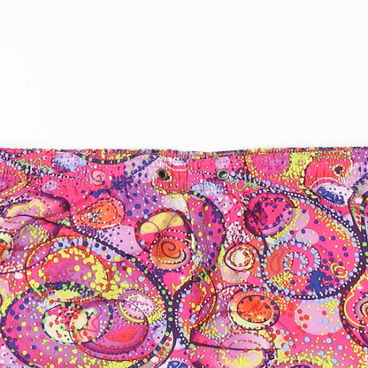 ellesse Womens Pink Geometric Polyester Sweat Shorts Size 12 Regular Pull On