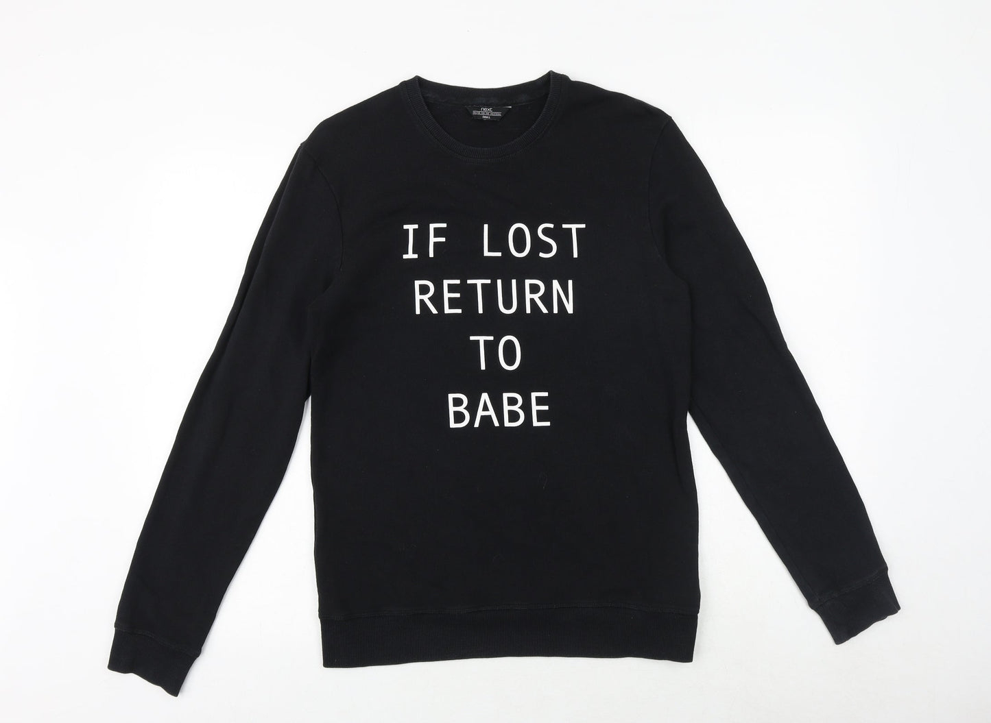 Mens UK Size S NEXT Black Pullover Sweatshirt