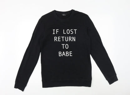 Mens UK Size S NEXT Black Pullover Sweatshirt