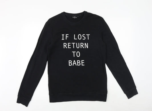 Mens UK Size S NEXT Black Pullover Sweatshirt