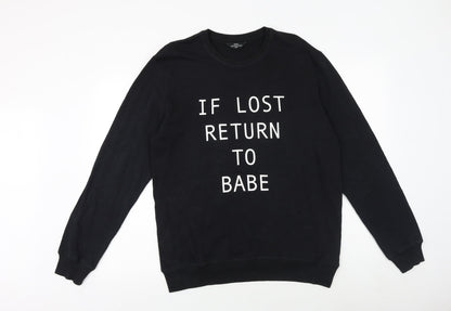 Mens UK Size L NEXT Black Pullover Sweatshirt