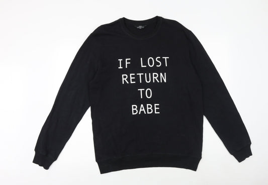 Mens UK Size L NEXT Black Pullover Sweatshirt