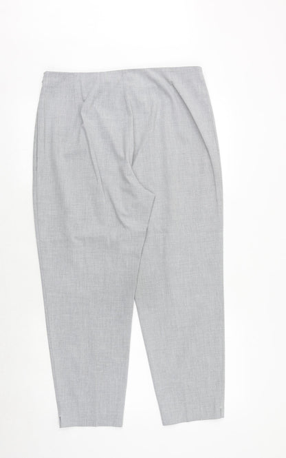 Womens UK Size 18 Marks and Spencer Regular Fit Carrot Grey Trousers