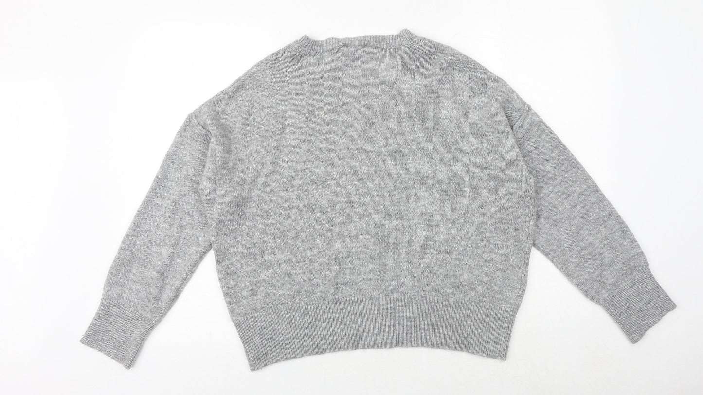 Womens UK Size M New Look Grey Pullover Jumper