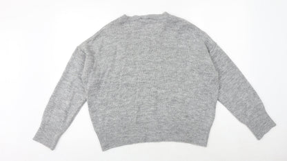 Womens UK Size M New Look Grey Pullover Jumper