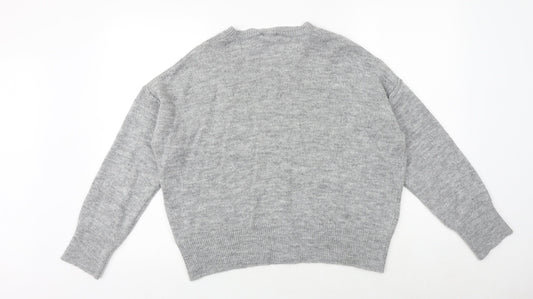 Womens UK Size M New Look Grey Pullover Jumper