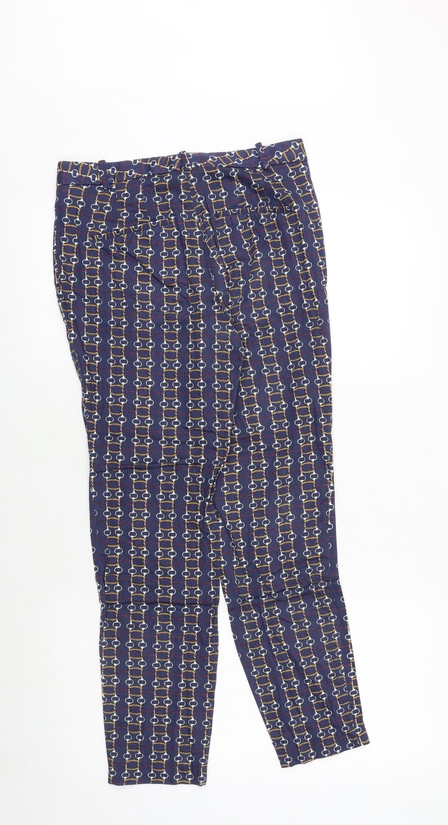 Womens UK Size 8 Zara Regular Fit Chino Blue Trousers