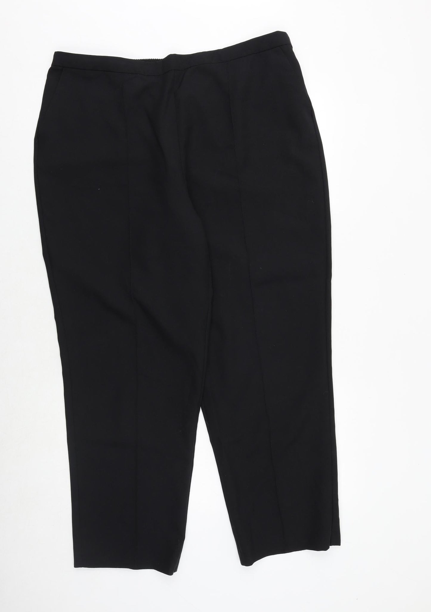 Womens UK Size 38 in EWM Regular Fit Carrot Black Trousers