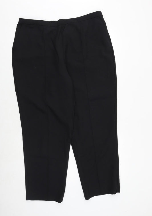 Womens UK Size 38 in EWM Regular Fit Carrot Black Trousers