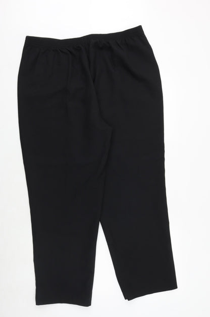 Womens UK Size 38 in EWM Regular Fit Carrot Black Trousers