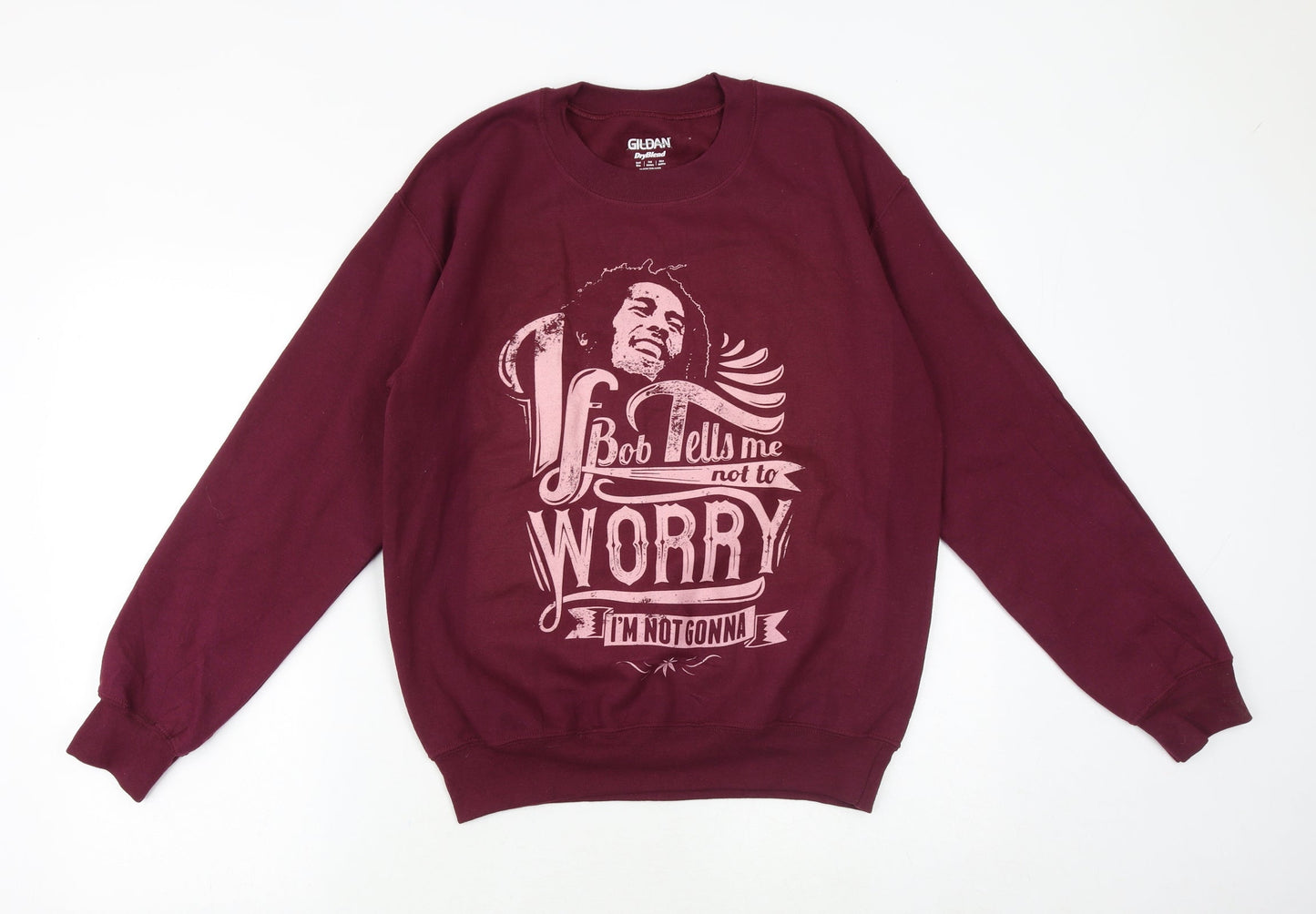 Mens UK Size S Gildan Red Pullover Sweatshirt