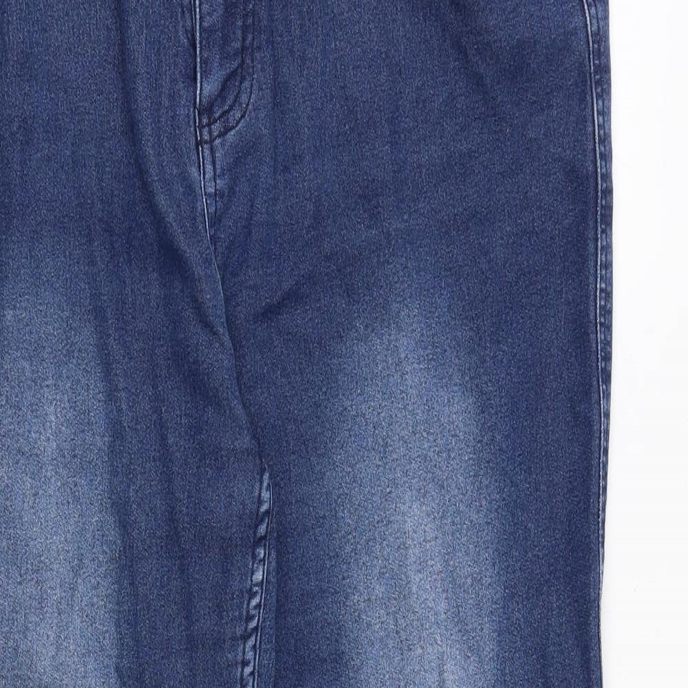 Jeanetic Womens Blue Cotton Straight Jeans Size 38 in Regular Zip