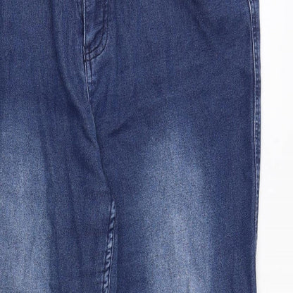 Jeanetic Womens Blue Cotton Straight Jeans Size 38 in Regular Zip