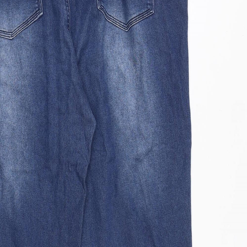 Jeanetic Womens Blue Cotton Straight Jeans Size 38 in Regular Zip