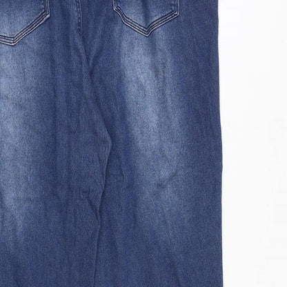 Jeanetic Womens Blue Cotton Straight Jeans Size 38 in Regular Zip
