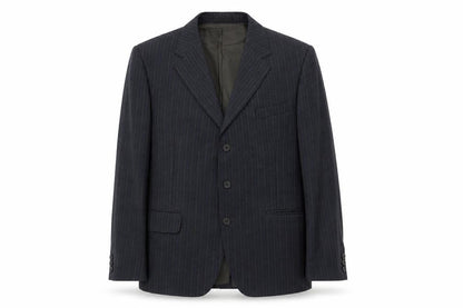 Sackville Mens Blue Striped Polyester Jacket Suit Jacket Size 40 Regular