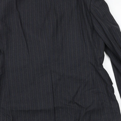 Sackville Mens Blue Striped Polyester Jacket Suit Jacket Size 40 Regular