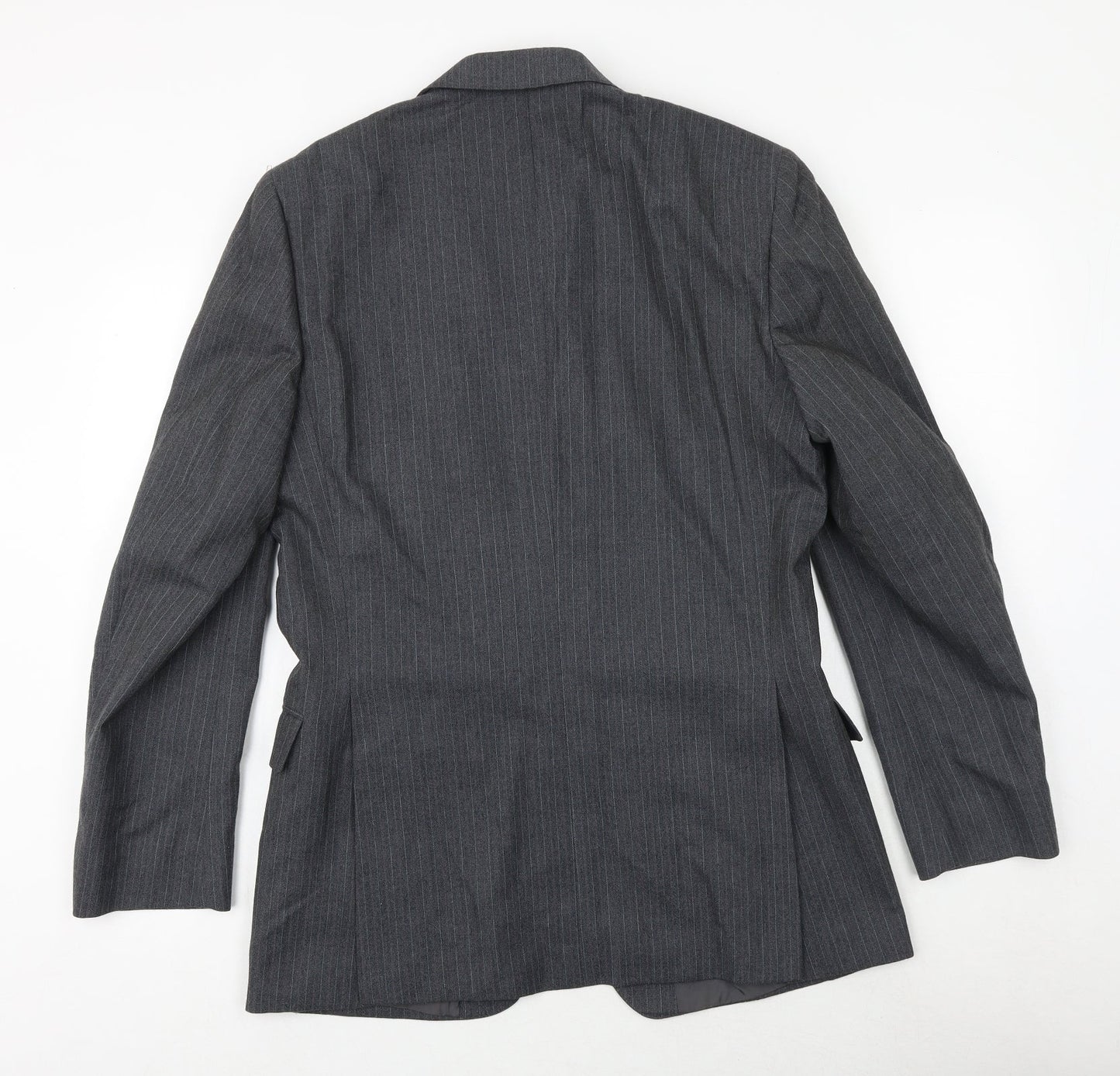 Hepworths Mens Grey Striped Wool Jacket Suit Jacket Size 40 Regular
