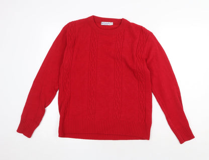 Womens UK Size S Impressions Red Pullover Jumper