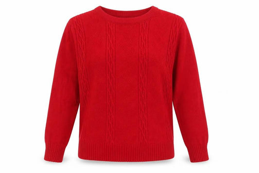 Womens UK Size S Impressions Red Pullover Jumper