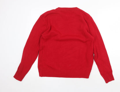 Womens UK Size S Impressions Red Pullover Jumper