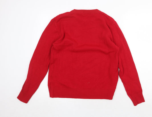 Womens UK Size S Impressions Red Pullover Jumper